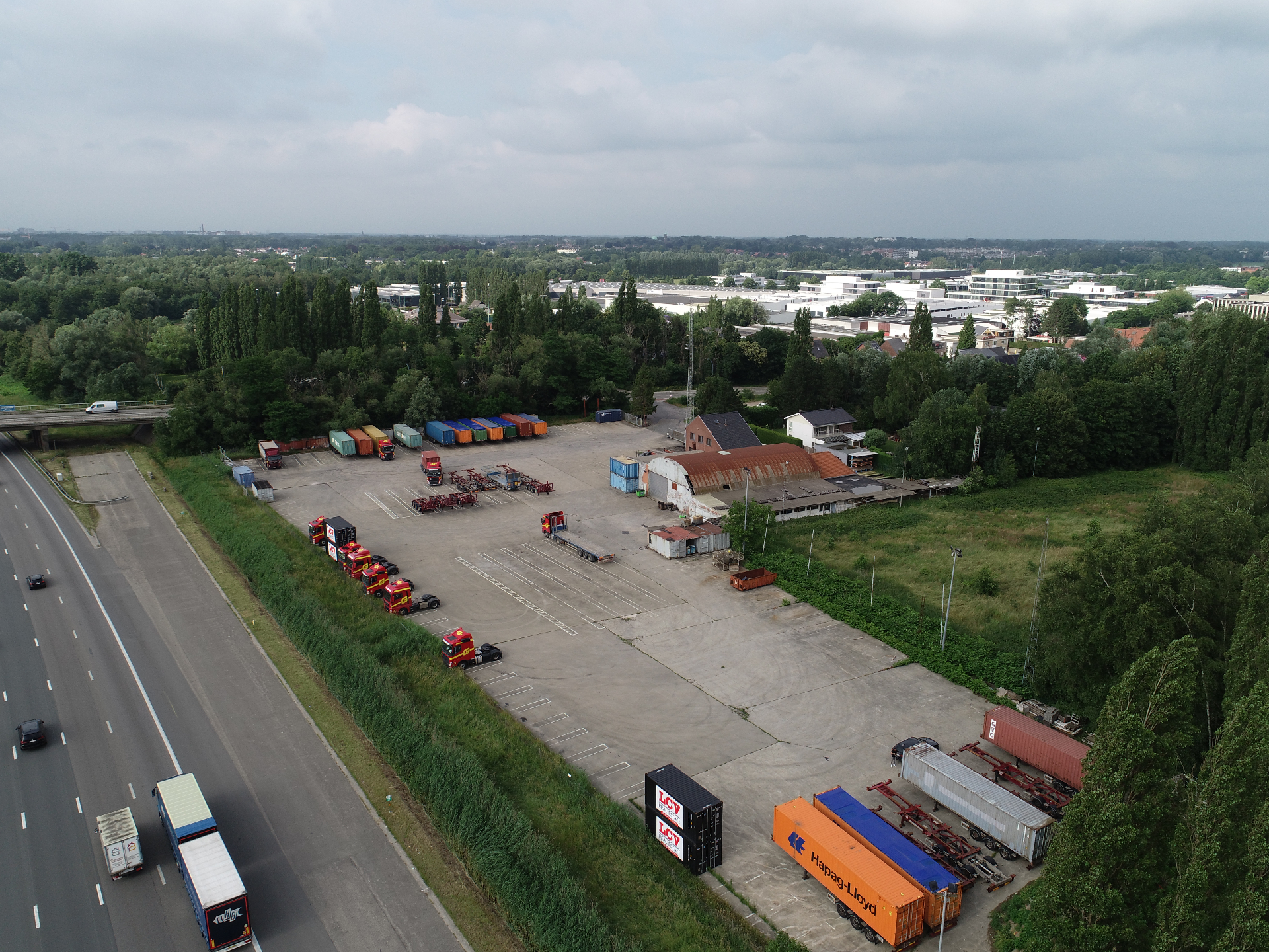 Aerial view of development land